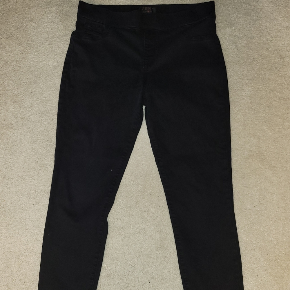 Jen7 by 7 for All Mankind Womens Black Comfort Pull on Skinny Jeans Wash Size 14